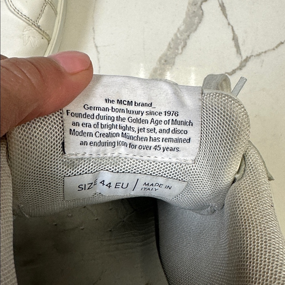 MCM Men's Neo Terrain Embossed Monogram Leather Sneakers in White EU 44 US 11 - Picture 11 of 14